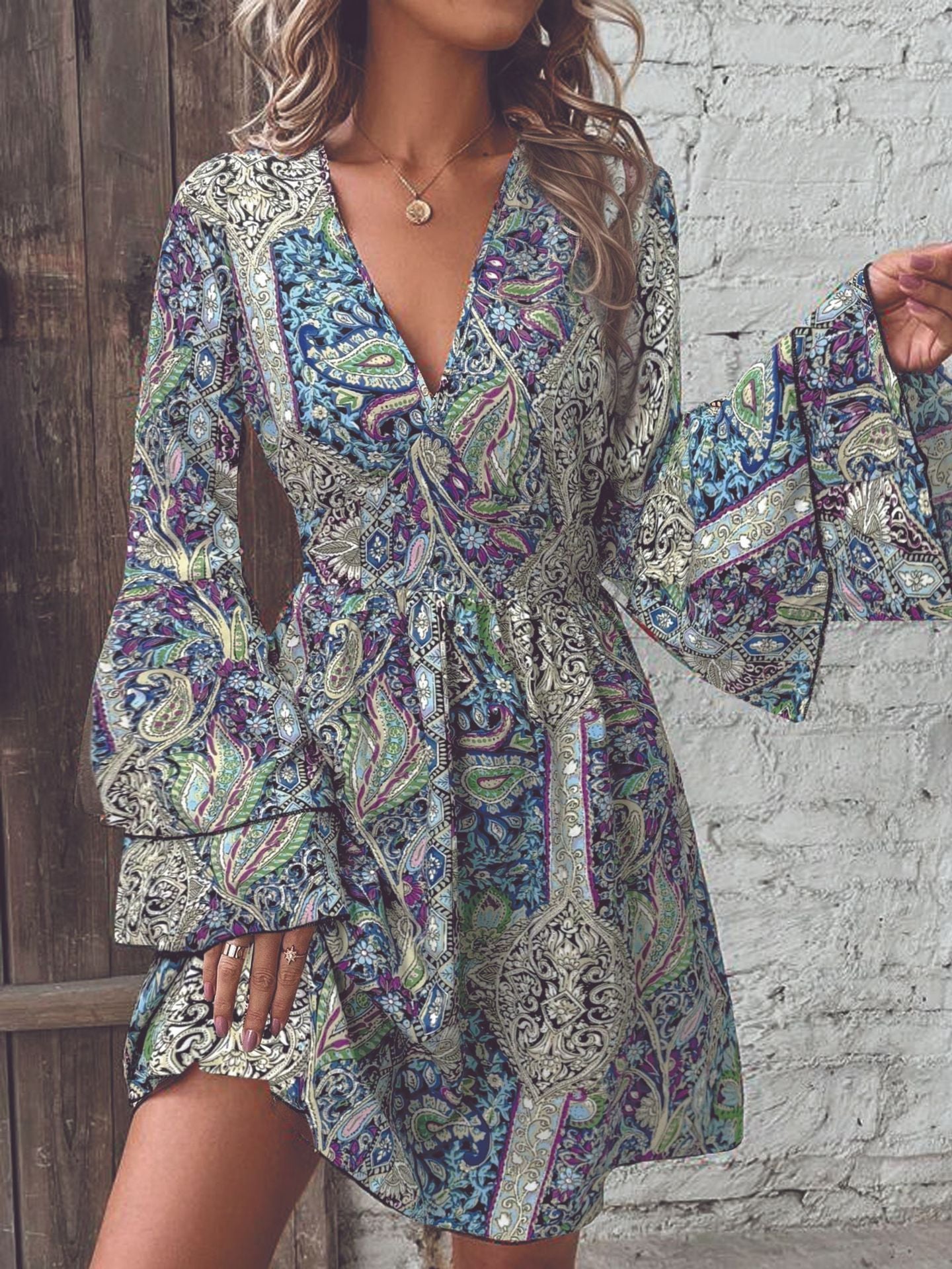 SABINE – Paisley Mini Dress