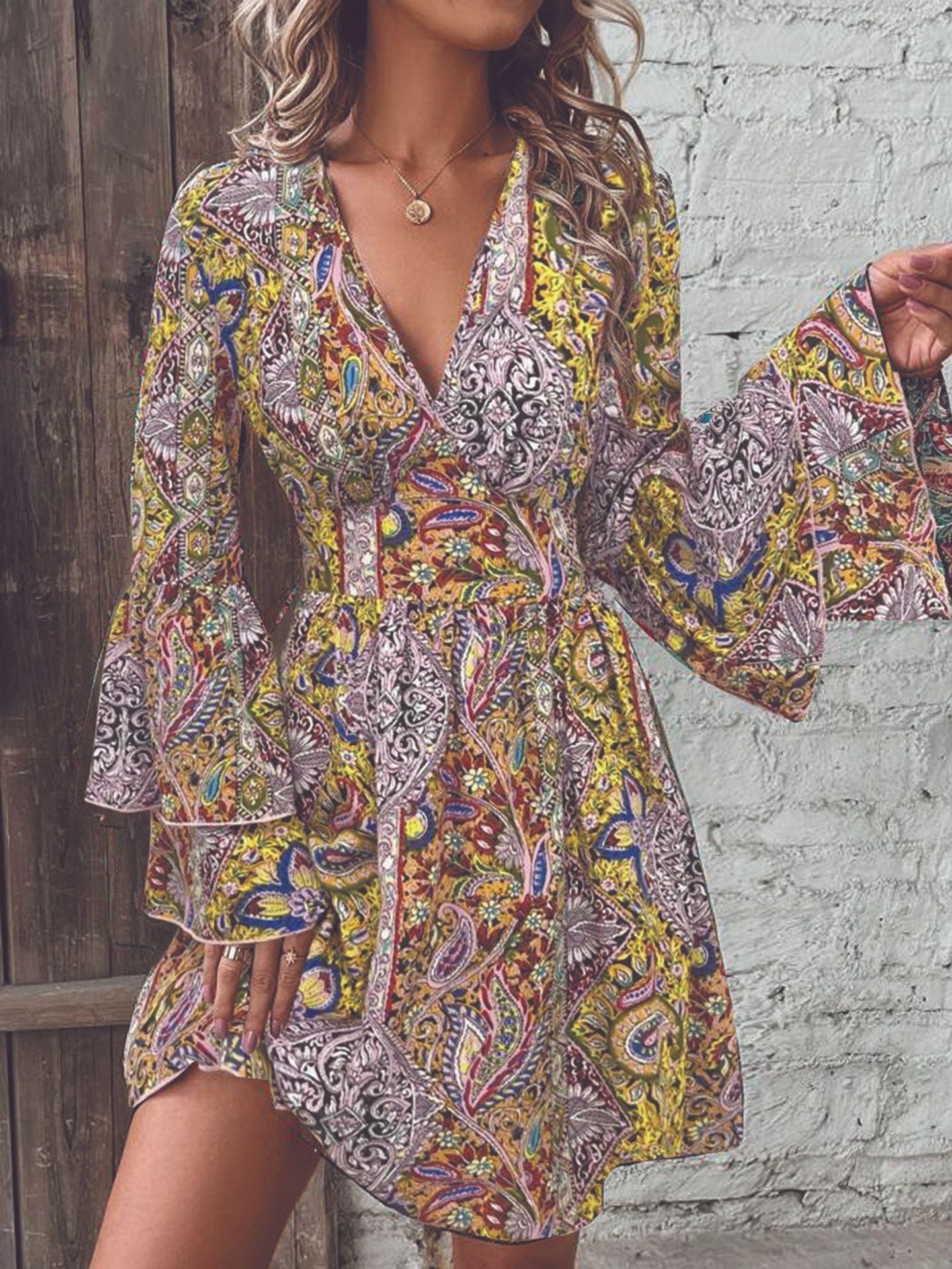 SABINE – Paisley Mini Dress