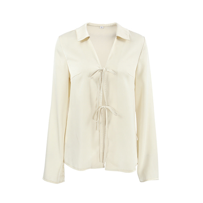 LORI – Satin tie blouse