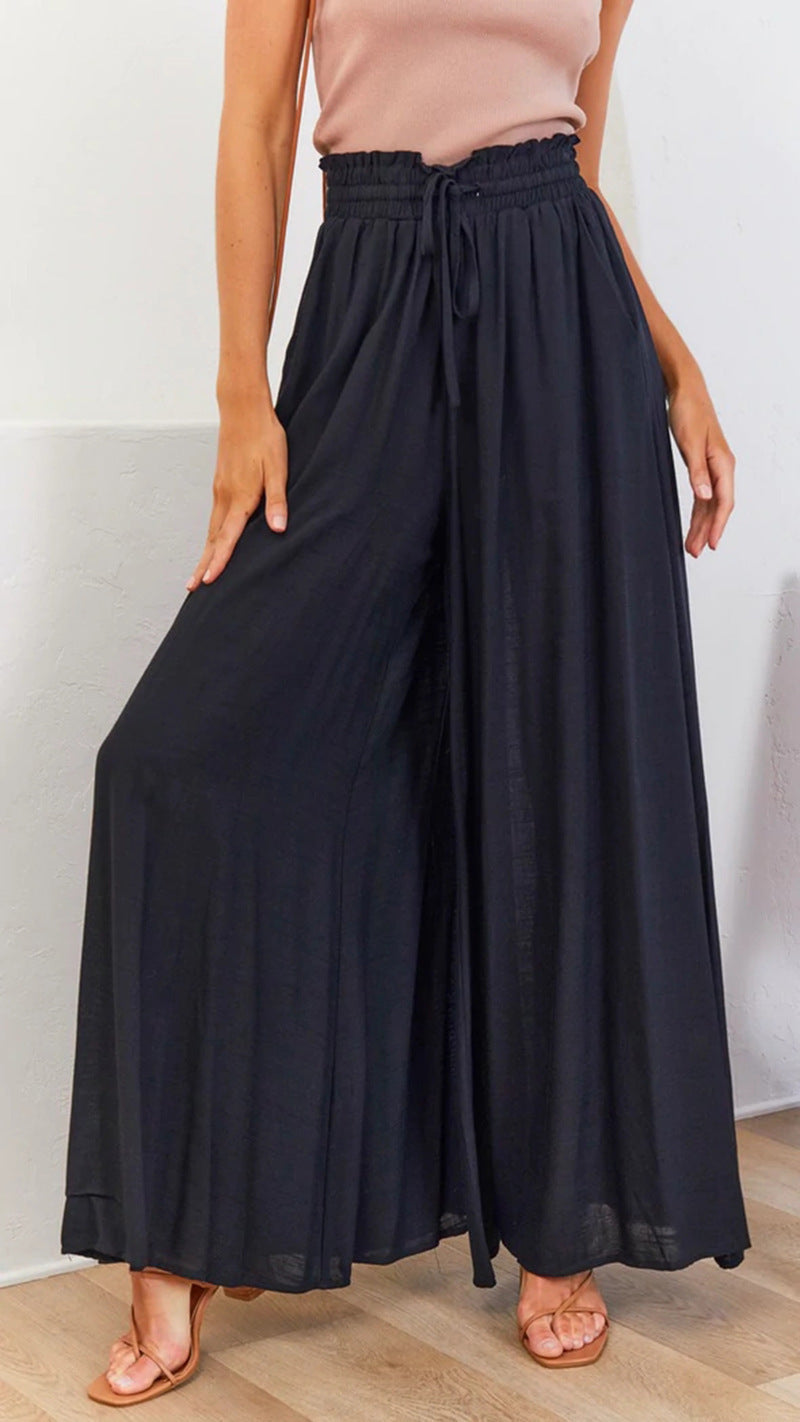 Extra wide pants with elastic waistband – Airy and unique