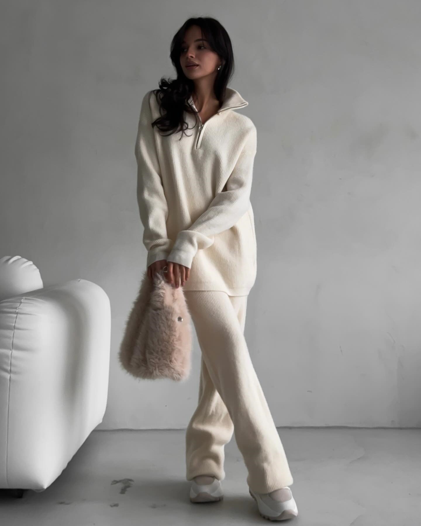 TOVE - KNITTED HALF ZIP - 2-PIECE SET