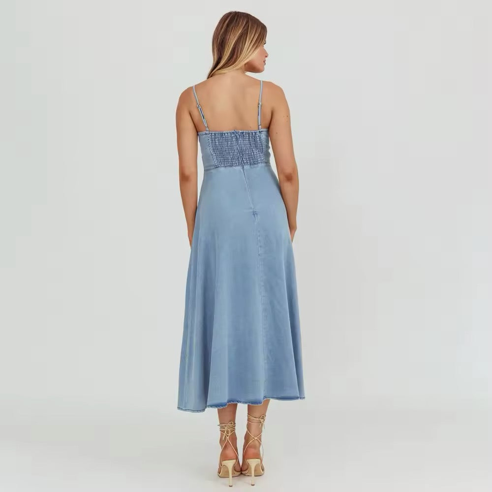 RIZA – Denim Dress with Slim Straps | Summery and Stylish