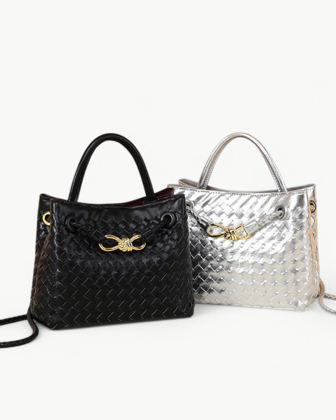 ESMÉE – Woven Handbag with Shoulder Strap | Sleek and Timeless Design