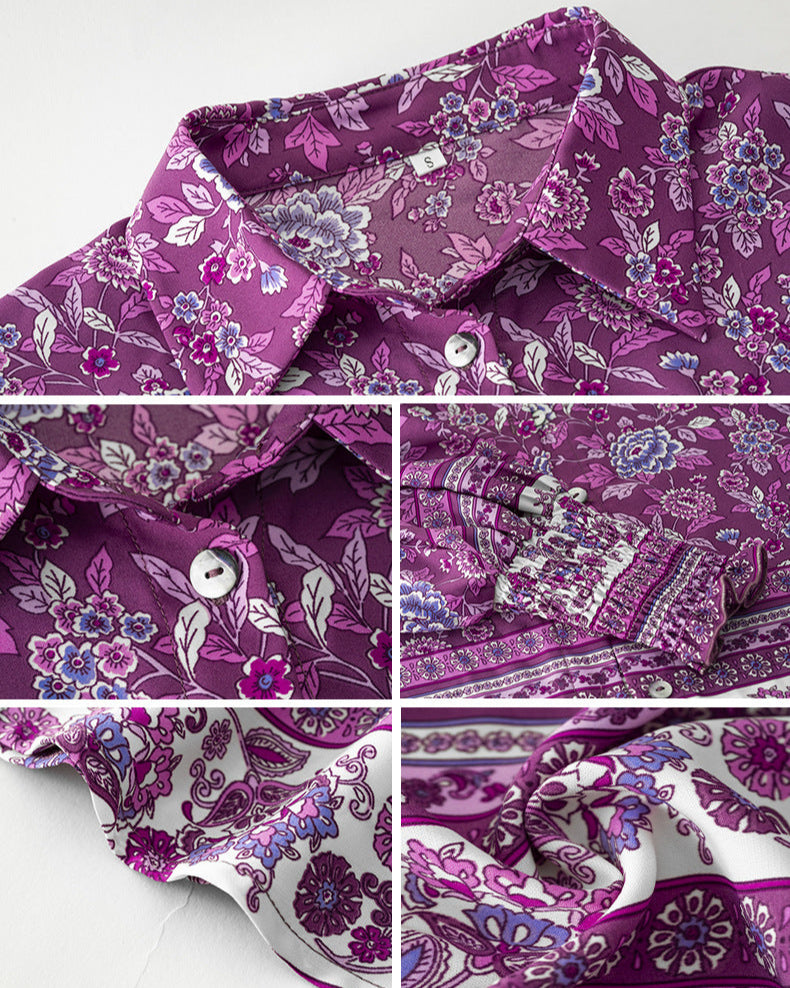 LOUNA – Floral Shirt with Puff Sleeves