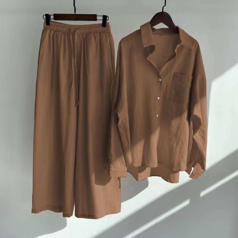 THEA – 2-piece set with linen feel | Shirt & wide pants