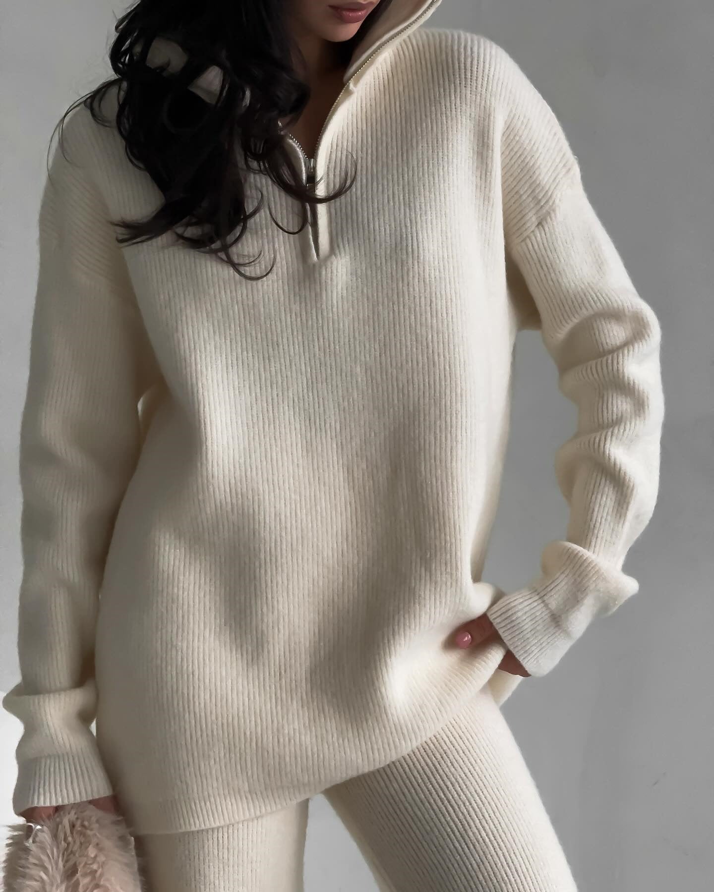 TOVE - KNITTED HALF ZIP - 2-PIECE SET