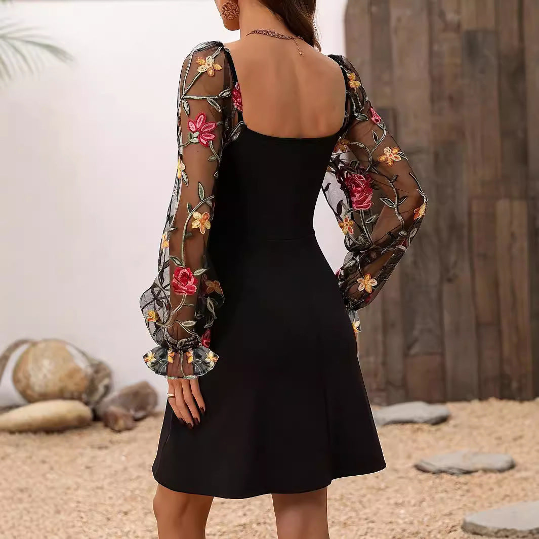 SHELLY – Romantic flower sleeve dress