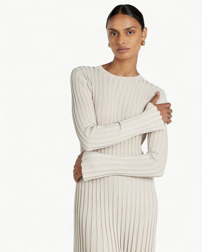 ÉNORA – Crew neck ribbed knit Dress