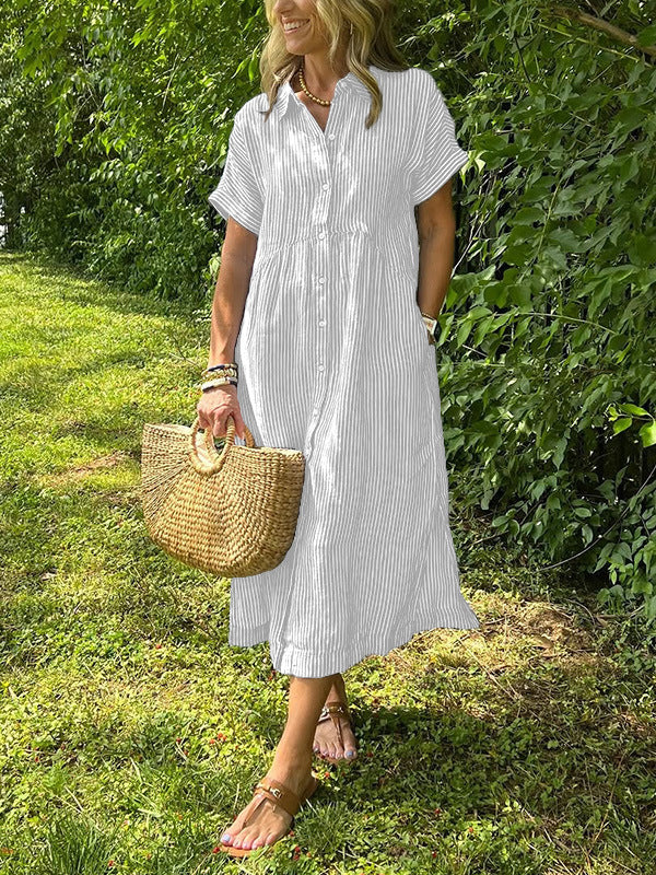 MÉLINA – Striped Shirt Dress