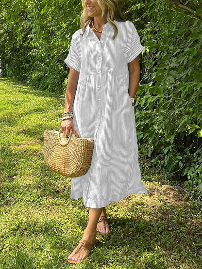 MÉLINA – Striped Shirt Dress