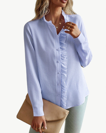 CLÉMENCE – Elegant blouse with ruffled collar | Feminine & timeless design
