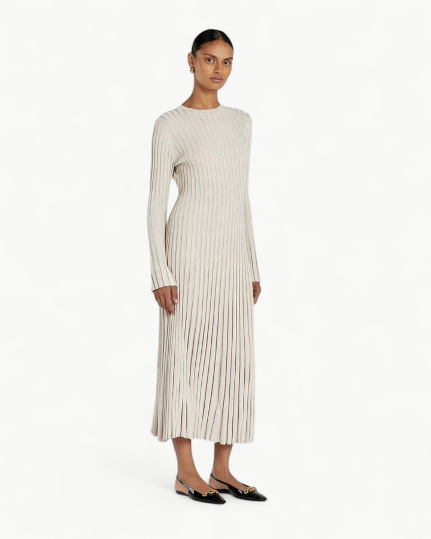 ÉNORA – Crew neck ribbed knit Dress