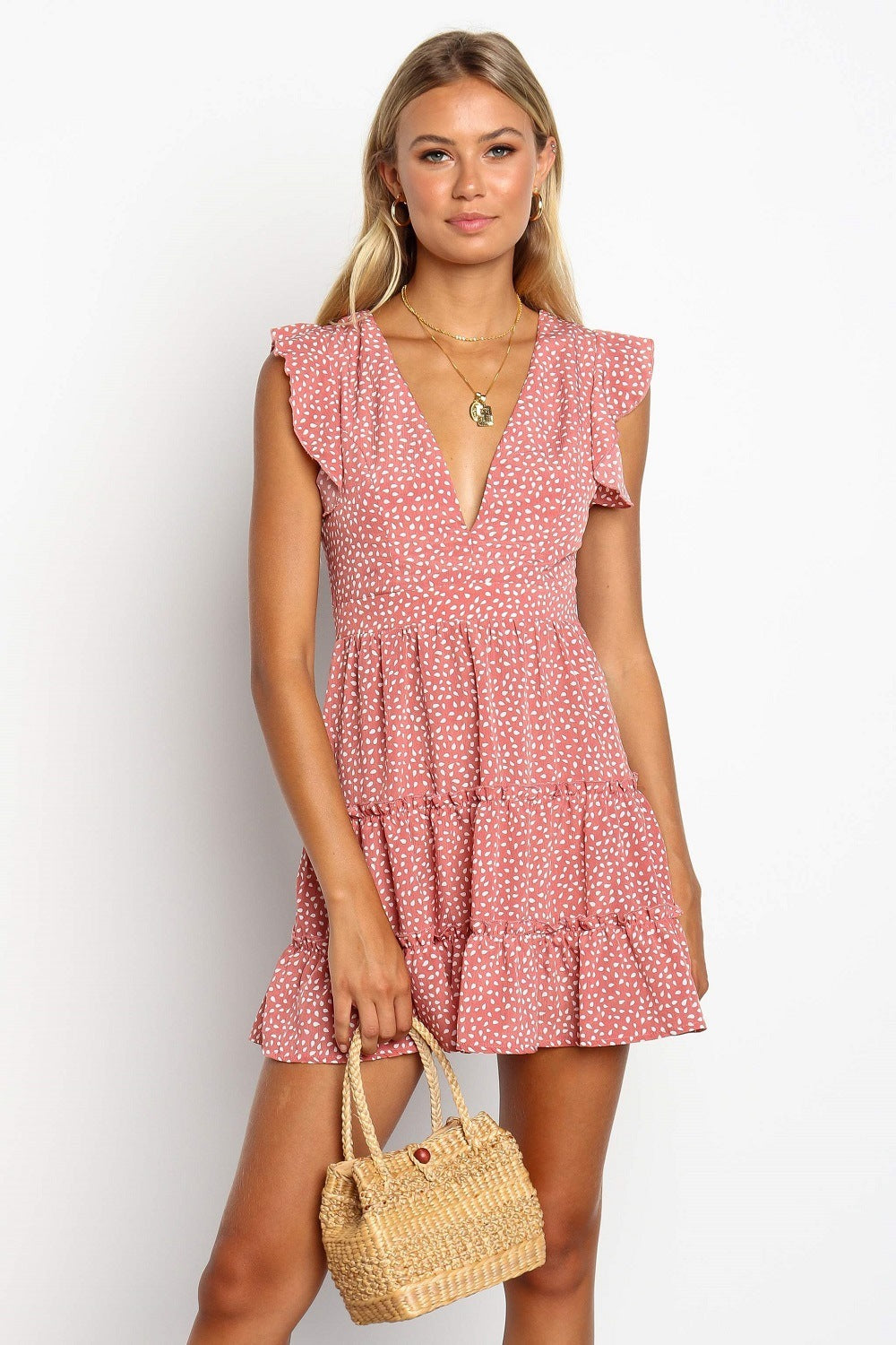VALÉRIE – Short Dress with V-Neck – Light & Feminine