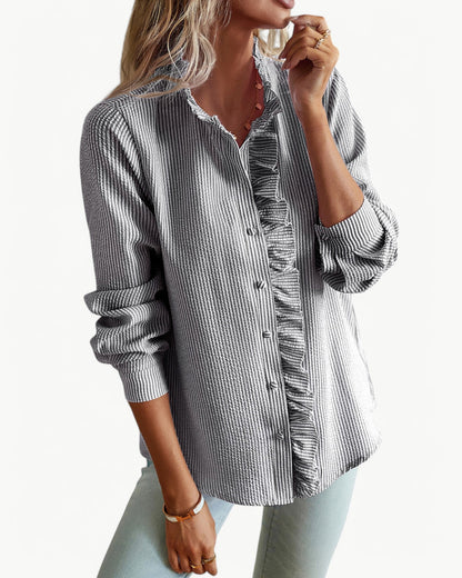CLÉMENCE – Elegant blouse with ruffled collar | Feminine & timeless design