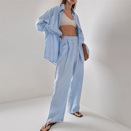 AMARA – Elegant set with long-sleeved shirt & pants | Light, airy & stylish