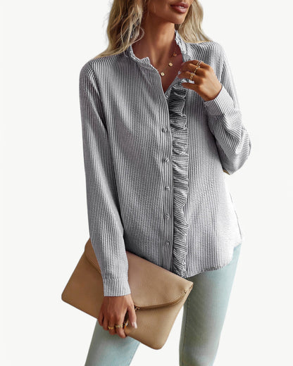 CLÉMENCE – Elegant blouse with ruffled collar | Feminine & timeless design