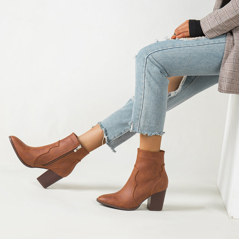 PAMELA – Block Heel Ankle Boots
