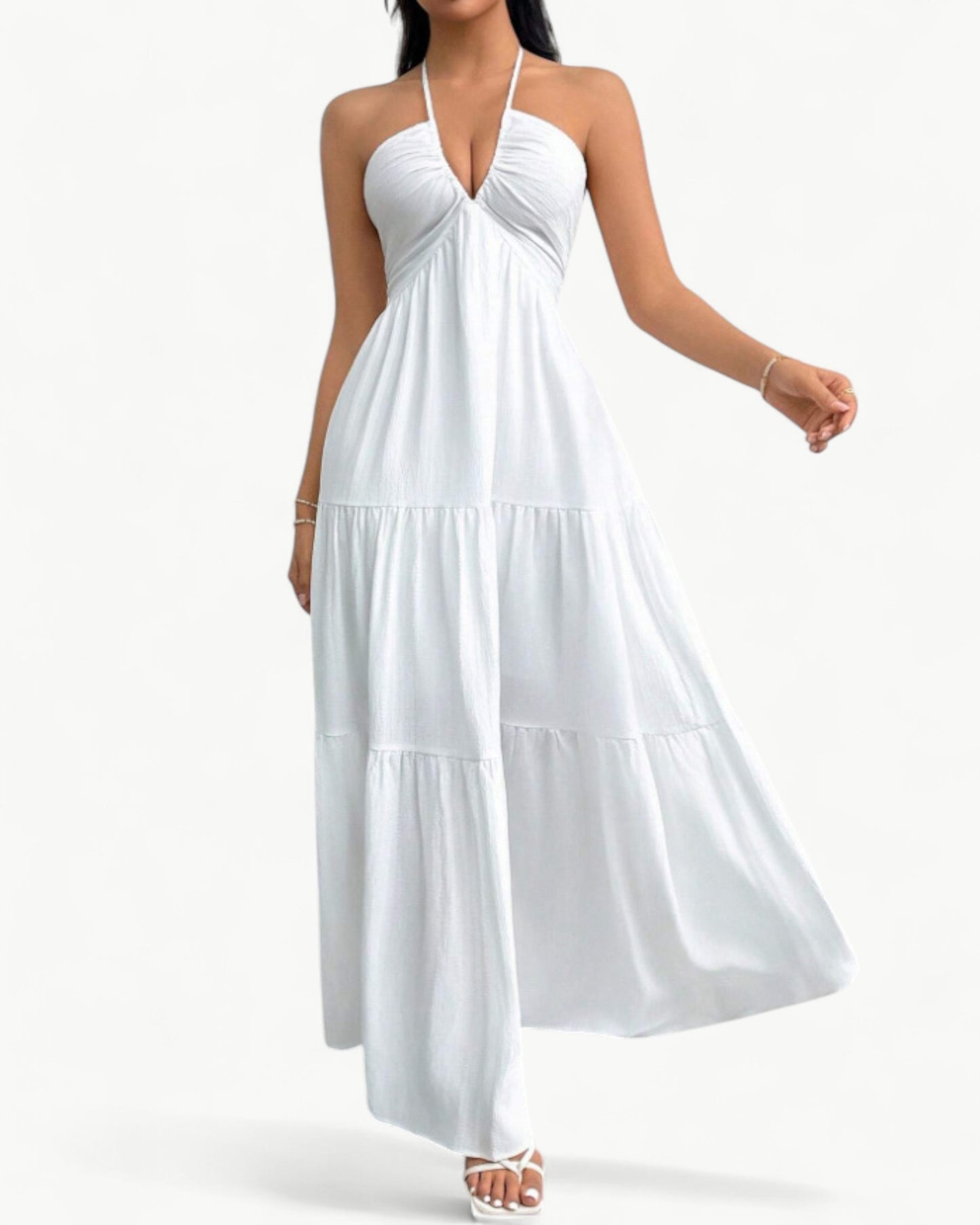 LIORA – Flowing halter maxi dress