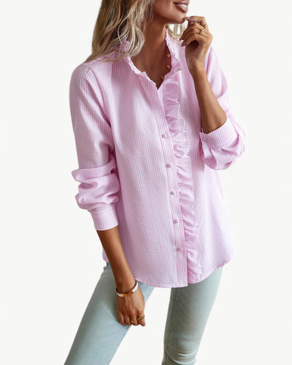 CLÉMENCE – Elegant blouse with ruffled collar | Feminine & timeless design