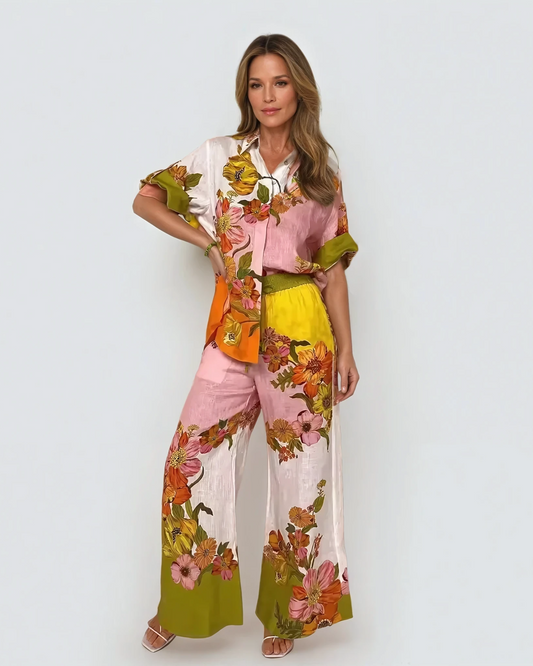 MAËVA – Linen Blend – Floral Shirt & Wide Pants | Light & Airy Spring and Summer (sold separately)