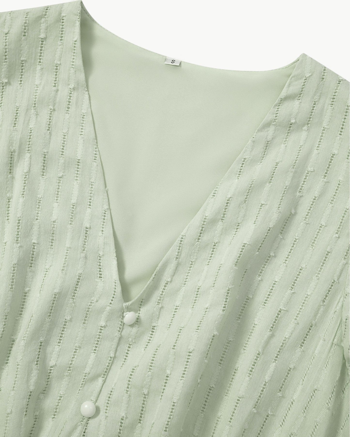 LARA – Midi Dress with V-Neck and Ruffle Sleeves – Light & Stylish Favorite