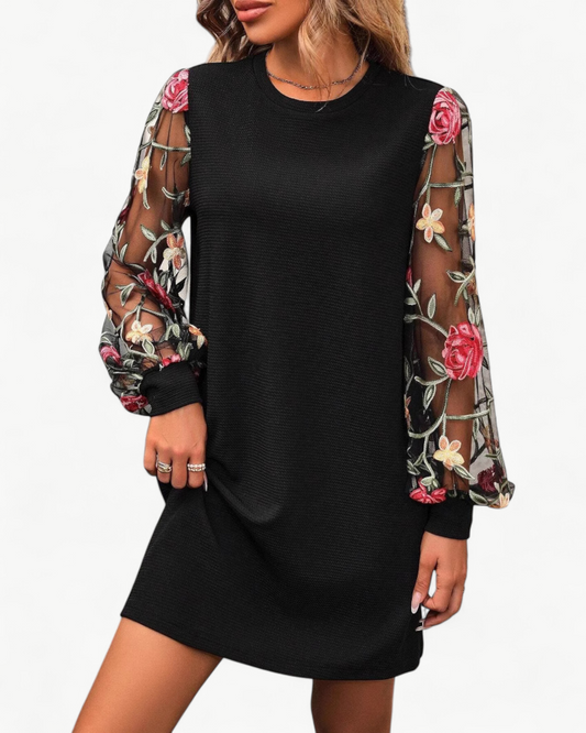 SHERRY – Round neck floral dress