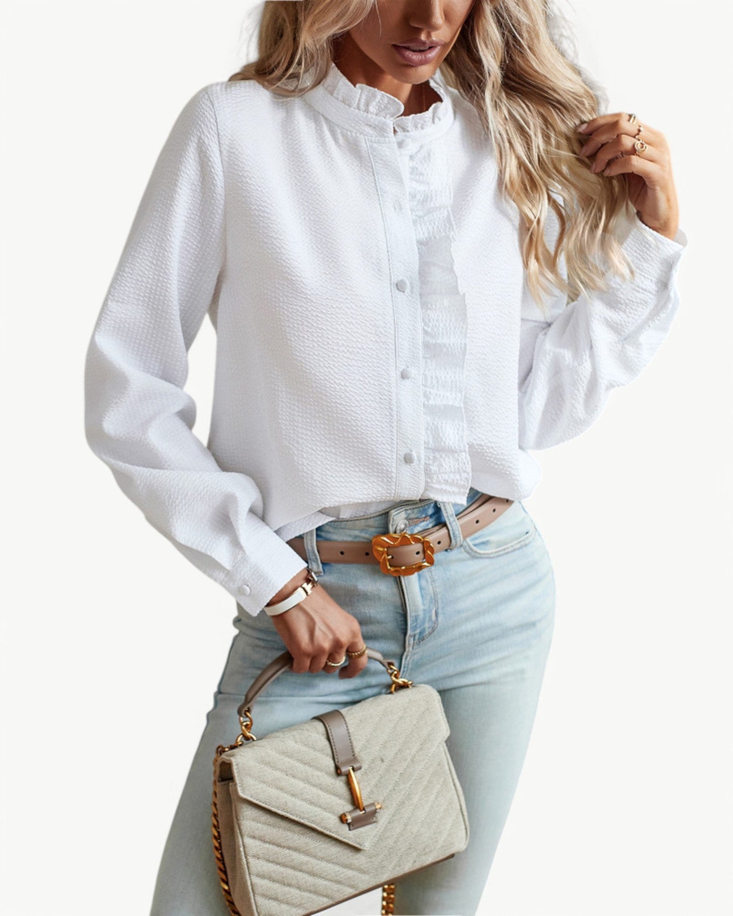 CLÉMENCE – Elegant blouse with ruffled collar | Feminine & timeless design