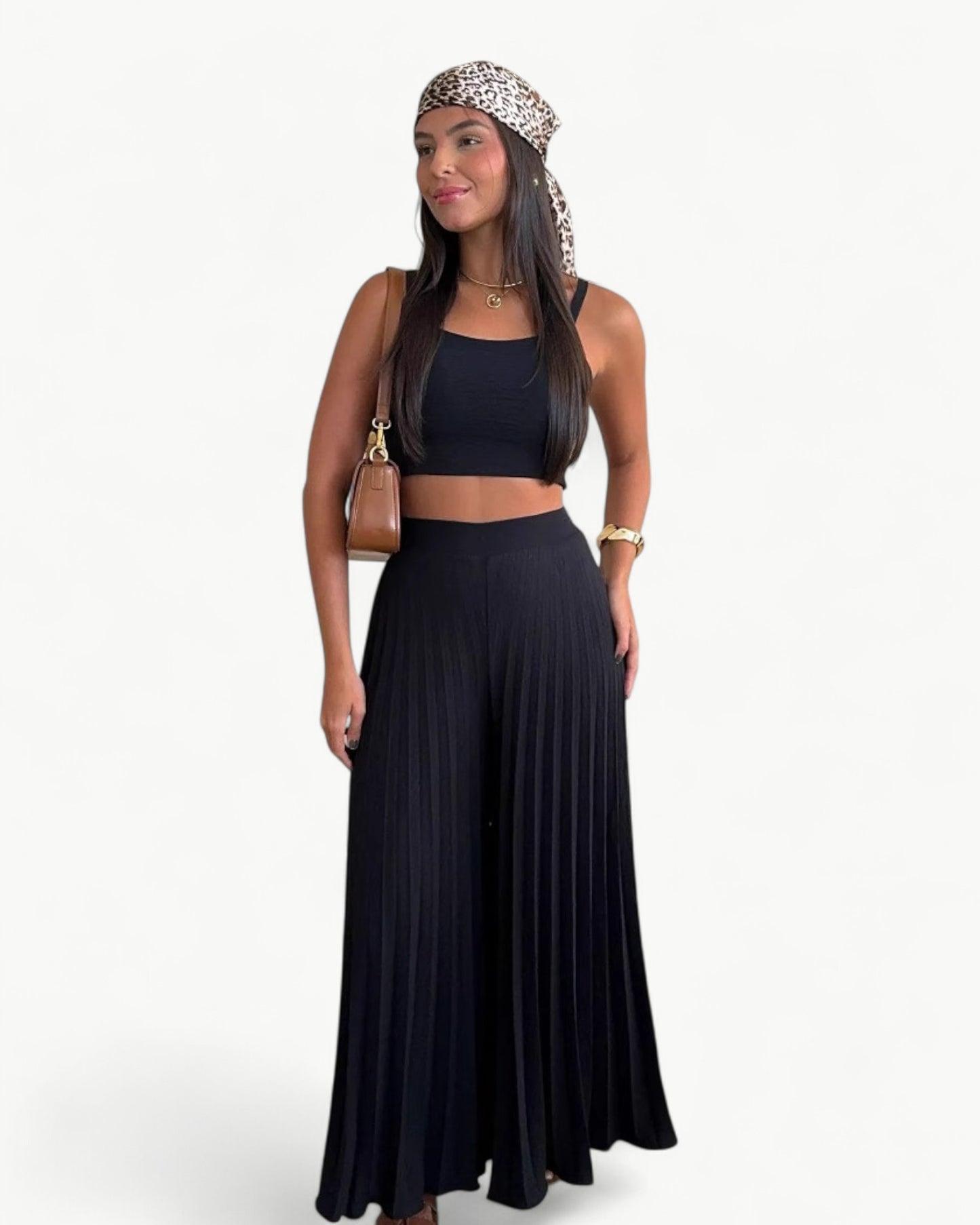 GISELLE – 2-Piece set | Tie-front top & loose wide leg pants