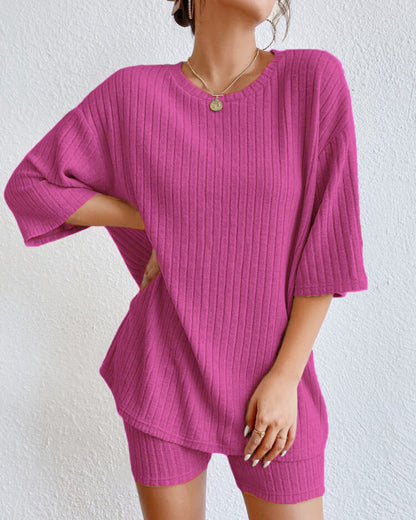 AMÉLIE – Knitted 2-Piece Set with Shorts | Style & Comfort for Spring & Summer
