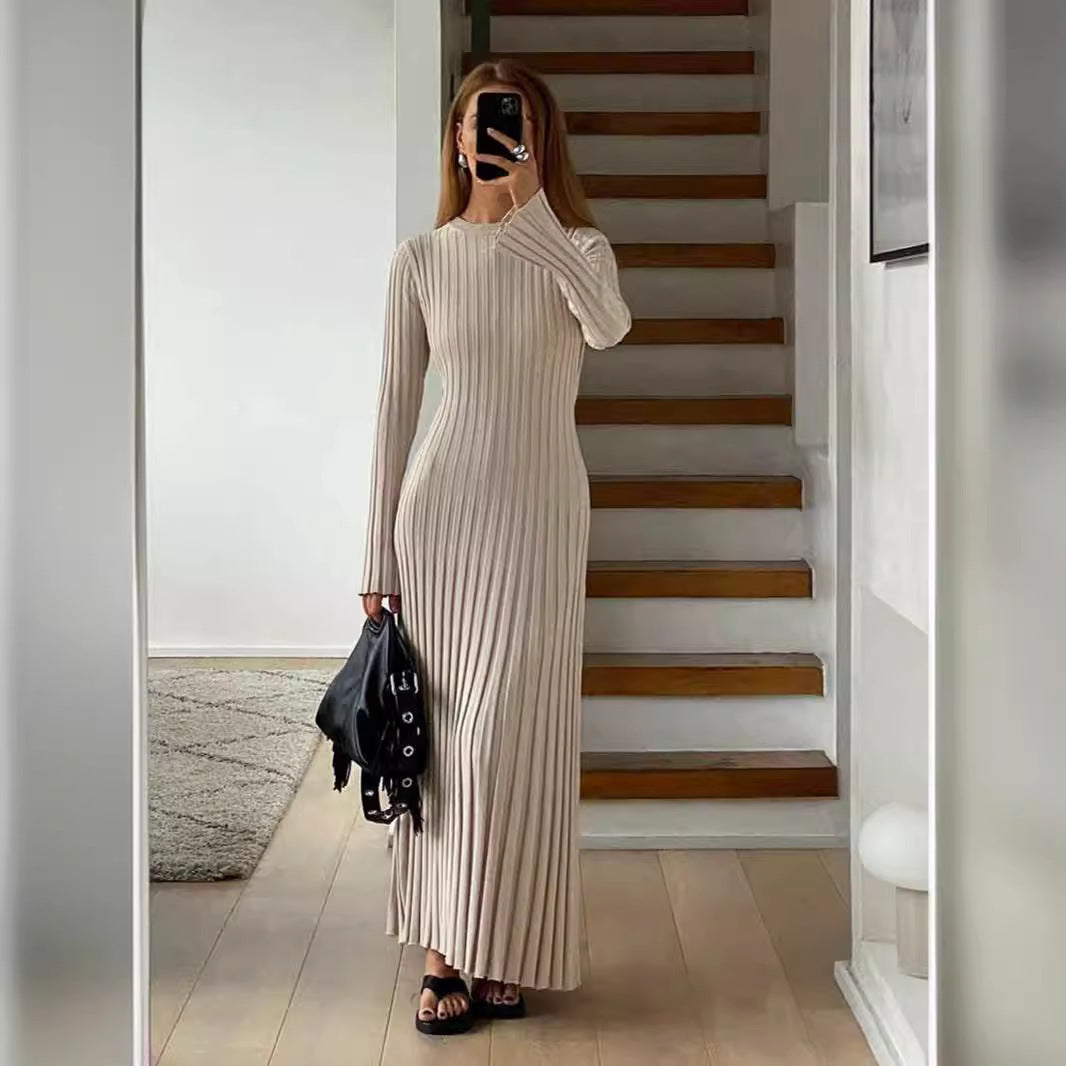 ÉNORA – Crew neck ribbed knit Dress