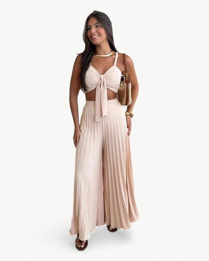 GISELLE – 2-Piece set | Tie-front top & loose wide leg pants