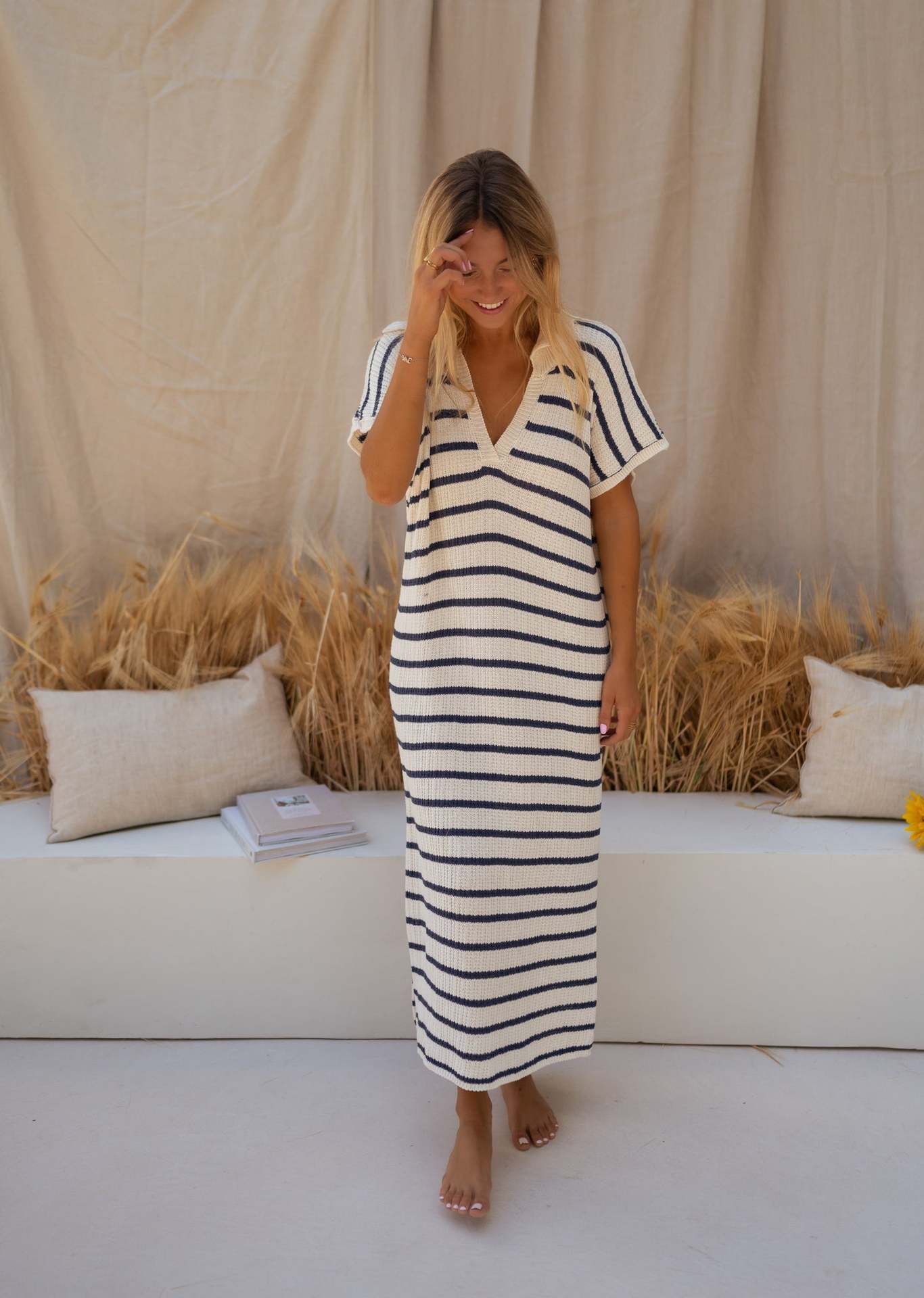 VIOLET – Knitted striped dress