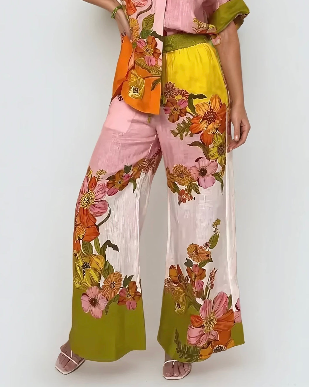 MAËVA – Linen Blend – Floral Shirt & Wide Pants | Light & Airy Spring and Summer (sold separately)