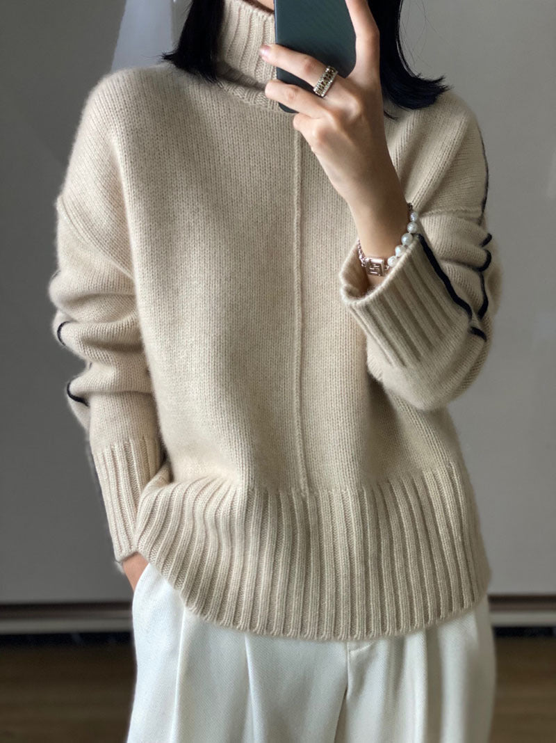 AMALIA - 100% WOOL - KNITTED - POLO SWEATER