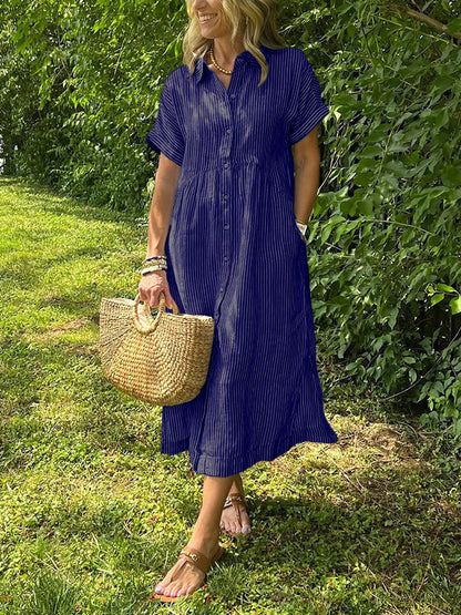 MÉLINA – Striped Shirt Dress