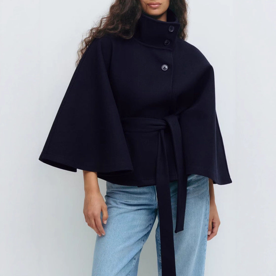 ALISON – Belted Batwing coat