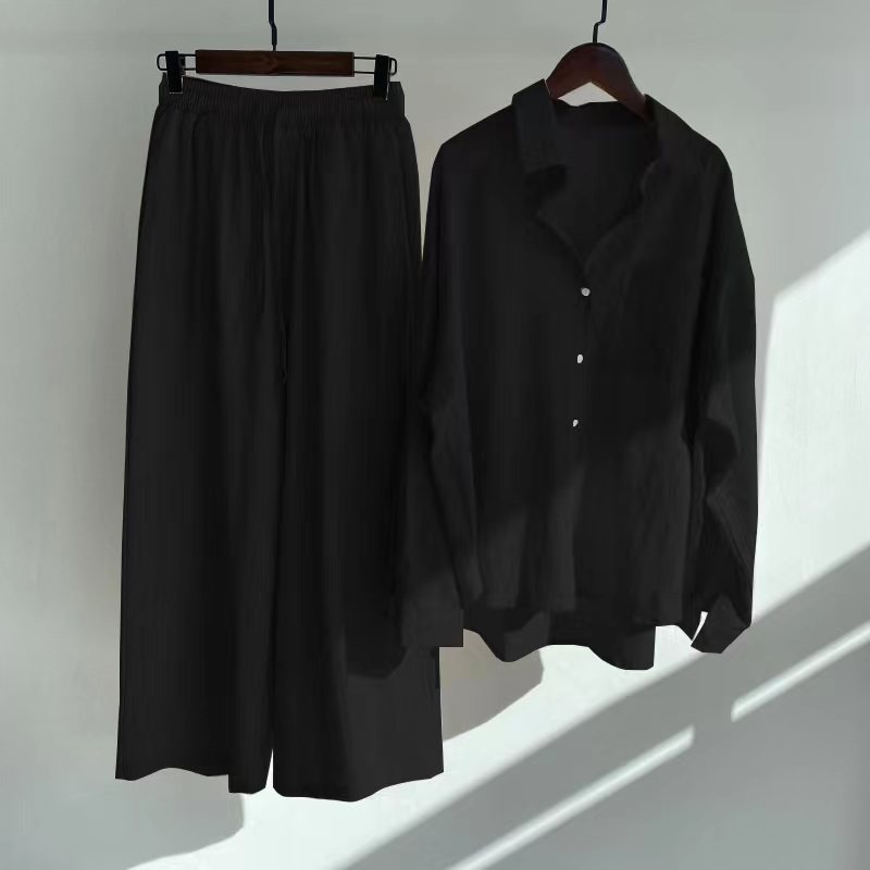THEA – 2-piece set with linen feel | Shirt & wide pants