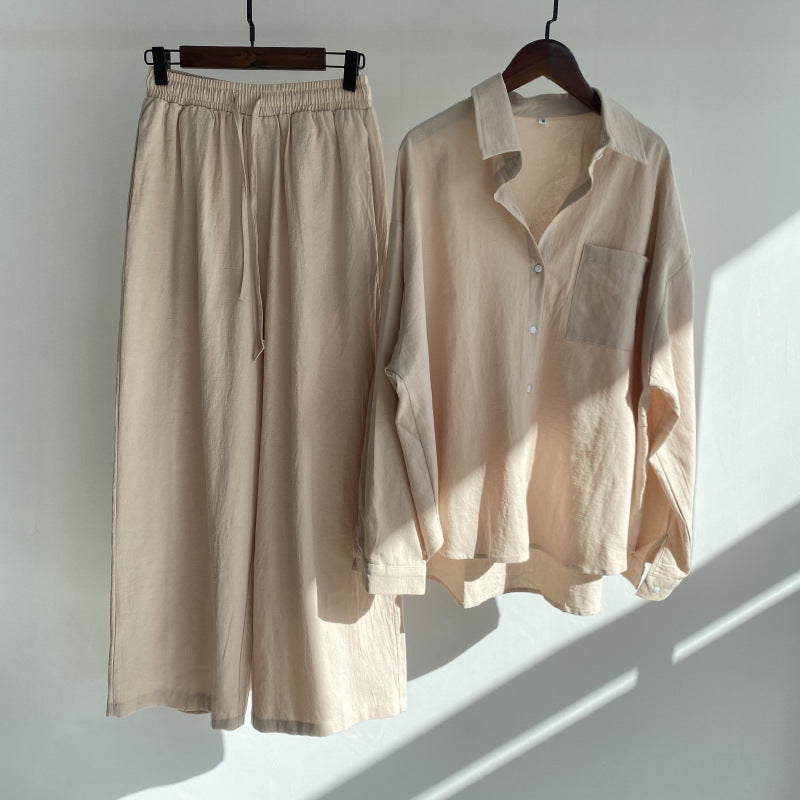 THEA – 2-piece set with linen feel | Shirt & wide pants