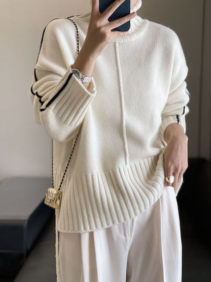 AMALIA - 100% WOOL - KNITTED - POLO SWEATER