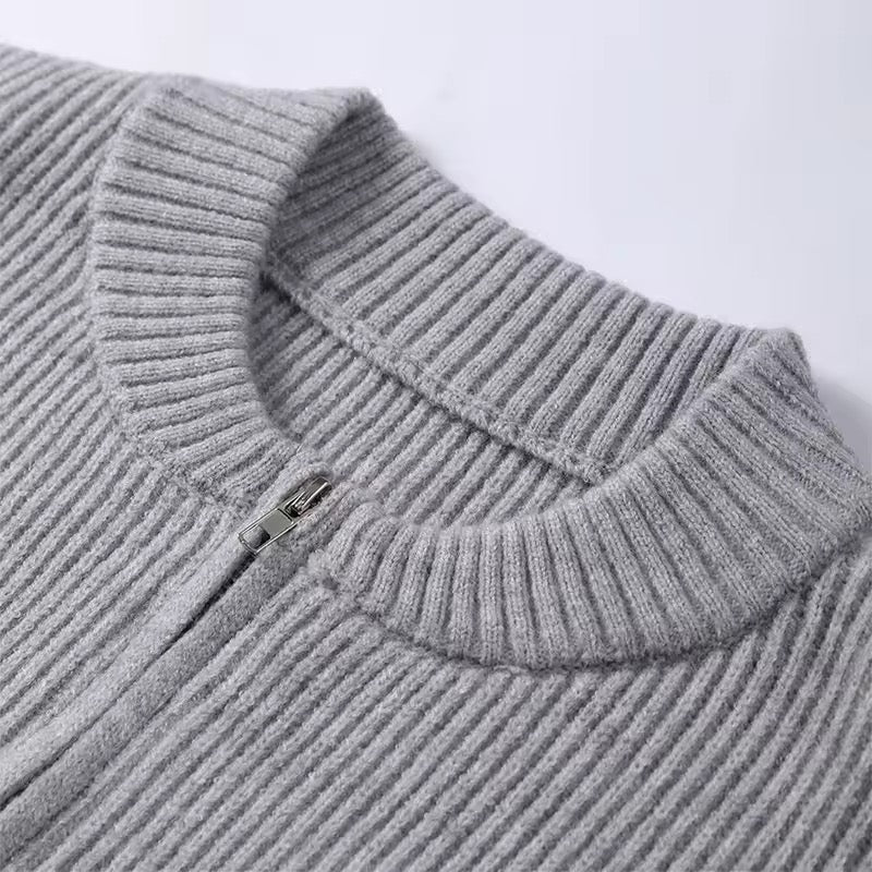 GABRIELLE – Casual zip knit sweater