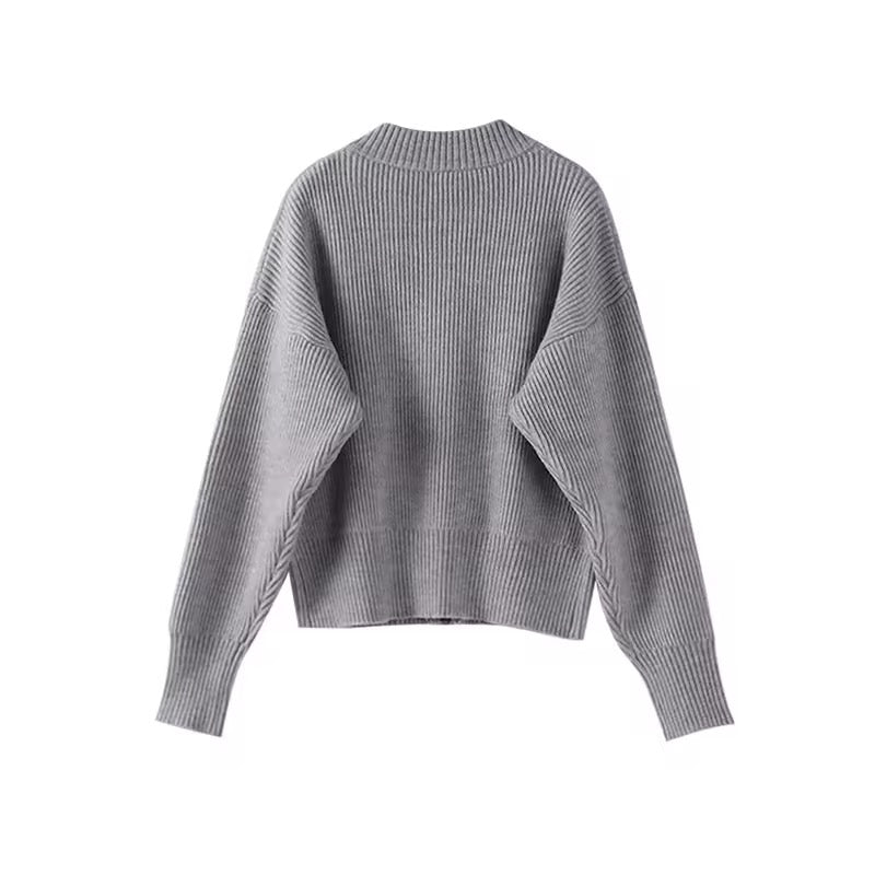 GABRIELLE – Casual zip knit sweater