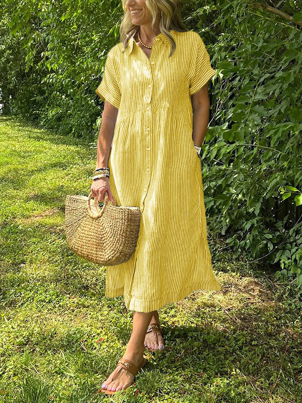 MÉLINA – Striped Shirt Dress