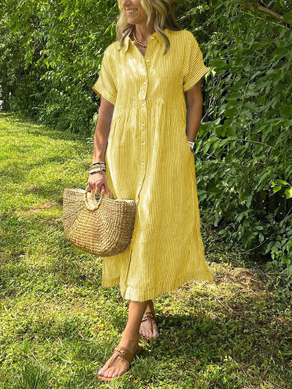 MÉLINA – Striped Shirt Dress