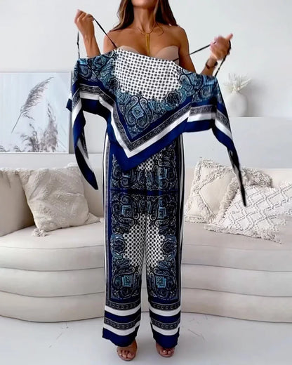 NOËLLE – 2-piece set with top and wide pants – Airy and summery