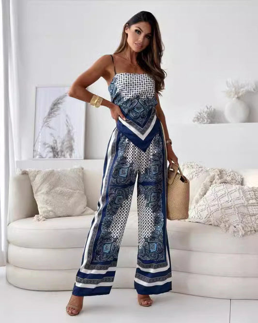 NOËLLE – 2-piece set with top and wide pants – Airy and summery