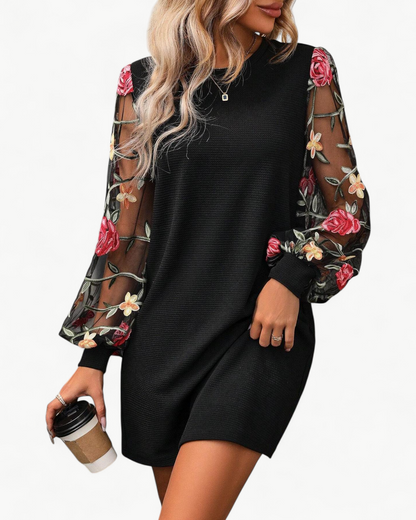SHERRY – Round neck floral dress