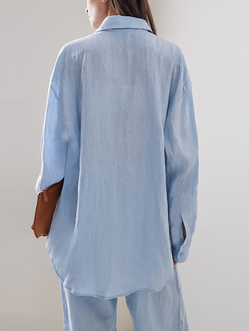 AMARA – Elegant set with long-sleeved shirt & pants | Light, airy & stylish