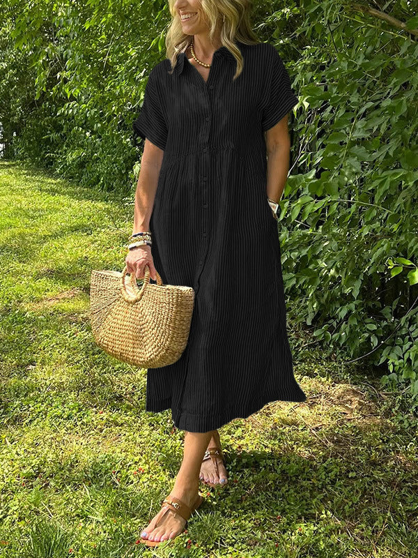 MÉLINA – Striped Shirt Dress