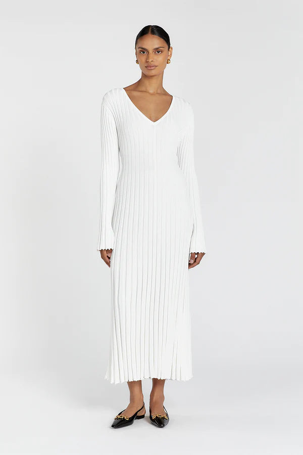 ÉNORA – V-Neck ribbed knit dress