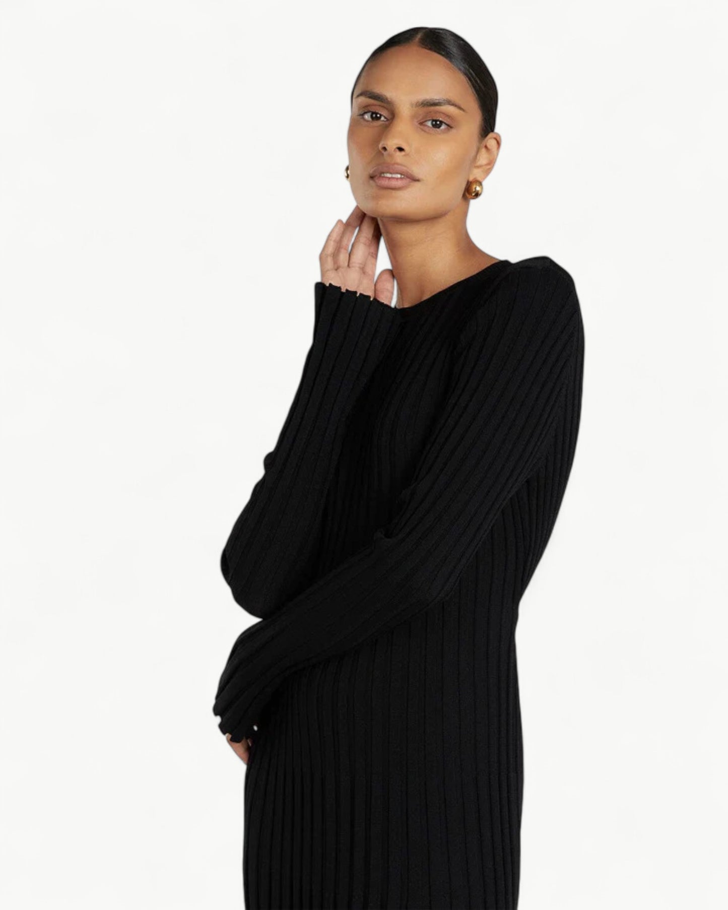 ÉNORA – Crew neck ribbed knit Dress